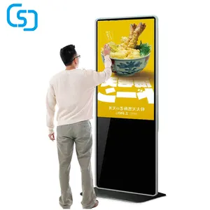 Berdiri lantai 43 49 55 inci Android Video Lcd pemutar iklan kios vertikal Totem Digital layar sentuh tampilan