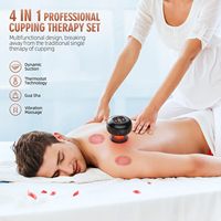 Ensemble de massage à ventouses électriques professionnel 4 en 1, 12 vitesses, portable, en carbone et bambou, certifié CE, pour soulager les douleurs corporelles