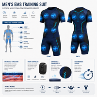 Combinaison de stimulation musculaire EMS sans fil contrôlée par application intelligente avec électrodes respirantes et à séchage rapide pour un entraînement complet du corps