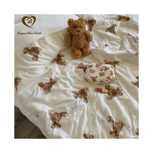 Xiangmai — couverture pour bébé Super douce, <span class=keywords><strong>couette</strong></span> fine avec ours de dessin animé, literie d'été, accessoires de couchage pour nouveau-né - Product Image 1
