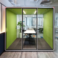 Cabine insonorisée commerciale préfabriquée, bureau privé, salle de réunion pour 4 à 6 personnes, espace de coworking ouvert, cabine anti-bruit