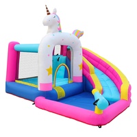 Docteur dauphin licorne maison de rebond enfant gonflable eau maison de rebond en gros videur gonflable avec toboggan fabricant Chine