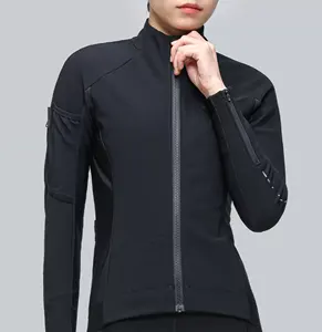 Winter double layer cycling jacket winter women fleece thermal OEM custom long sleeve cycling jacket