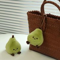Sac à main en peluche en forme de poire mignonne, pendentif pour sac d'école, style Ins, jouets en peluche pour enfants, peluche courte