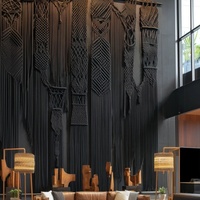 Macramé tenture murale multicolore tissage à la main fil naturel rideau espace commercial décoration de la maison Restaurant hôtel EH2506094