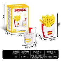 En gros, Mini blocs de construction mignons pour modèles de burgers, pop-corn, frites et beignets, jouet éducatif et ensemble de construction amusant