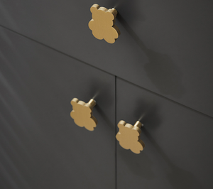Poignée Santaya en laiton massif brossé, design animal (ours/coeur/étoile), forme originale multifonction pour tiroir de chambre d'enfant - Product Image 4