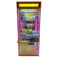 Machine à griffes d'arcade rechargeable en acier inoxydable et verre acrylique, design Ciel Coloré, avec support espagnol et jouets en peluche personnalisables
