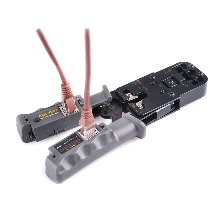4P 6P 8P Network Tool Squeeze Crimping Wire modular crimper piler tool with NETWORK/POE tester