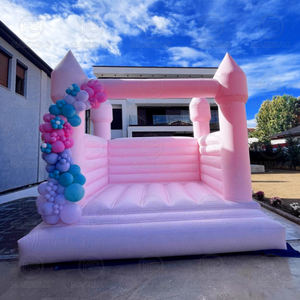 Château de saut <span class=keywords><strong>rose</strong></span> Maison de rebond blanche Château gonflable Jumper gonflable avec fosse à ballons pour la fête de mariage - Product Image 2