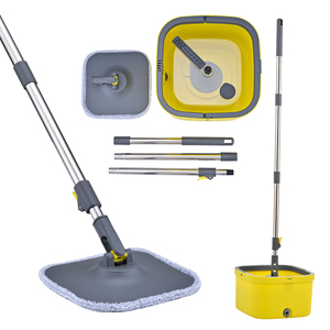 Okkihome Quay Lau Và Xô Riêng Biệt Bẩn Và Nước Sạch Với Rộng Có Thể Gập Lại Xử Lý Và 2 Có Thể Thay Thế Lau Miếng Đệm - Product Image 1