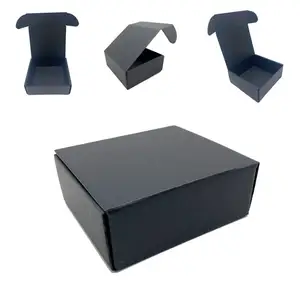 Scatola di carta ondulata nera opaca per il monitoraggio del viso scatola pieghevole per posta porta telefono per Kit microfono