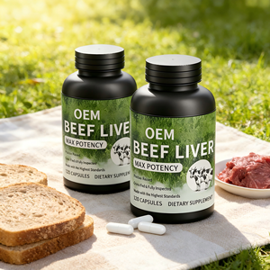 כמוסות תמצית כבד בקר כשר, מזון עשב, מיובשות בהקפאה, 60 כמוסות, תמיכה חיסונית ותוספי אנרגיה - Product Image 1