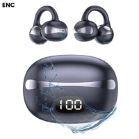 Écouteurs sans fil NE10S TWS non intra-auriculaires, type clip d'oreille, affichage numérique, Bluetooth 5.3, étanches IPX5, autonomie de plus de 20 heures