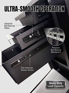 Steel powder coat black toolbox with <b>drawers</b> - Product Image 5