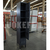 Casier de rangement métallique à 6 portes simples en acier pour employés, écoles, bureaux, gymnases - Modèle américain