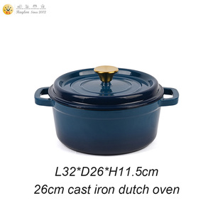 Cacerola de Hierro Fundido Esmaltado Azul RAYLON con Tapa, Apta para Inducción, 4.2L 5.5L 6.8L, Olla Holandesa para Venta al por Mayor - Product Image 3