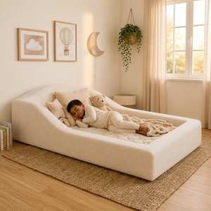 2026 New Design Best Wood-free Montessori Toddler Beds <b>Sofa</b> with Customized Mattress All Foam Kids Floor <b>Play</b> Bed for Bedroom - Product Image 5