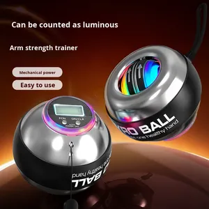 Wholesales Custom Logo Printed Auto Start <b>LED</b> Gyro <b>Ball</b> Wrist Trainer Best Selling Forearm Power Strength Fitness Portable Gym - Product Image 5