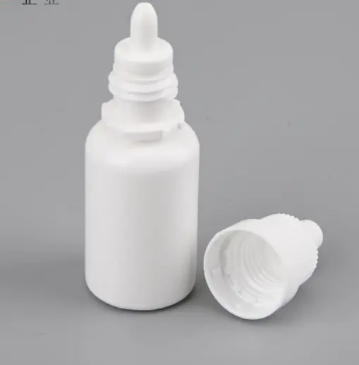 LDPE 15Ml Botol Tetes Putih Gelap 5Ml Penutup Tetes Mata Anti-maling Botol Tetes Plastik 50Ml