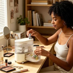 Boîte de rangement transparente en plastique pour cosmétiques et bijoux avec couvercle – Grande vente - Product Image 3