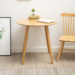 Mesa Redonda de Madera Estilo Nórdico, Color Natural, 80cm de Diámetro, Mesa de Centro para Sala de Estar, Dormitorio u Oficina - Product Image 3
