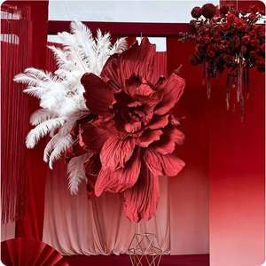 Grands fleurs en papier géantes faites à la main pour projets artistiques, décoration de scène de mariage, fleurs artificielles en papier - Product Image 1
