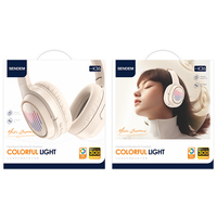 Headphone Nirkabel Over Ear 5.3 Lampu RGB Tujuh Warna 50 Jam Waktu Putar Bass Berat Headset untuk Ponsel K36