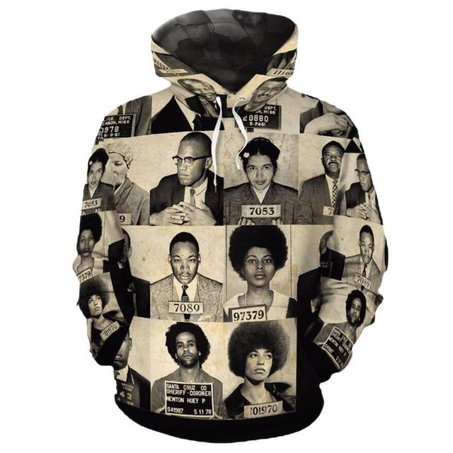 Custom Greek Life Hoodie Add Your Own Text and Design Civil Rights Leaders Pattern Personalized Sweatshirt Hoodie