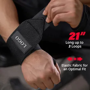 Logotipo personalizado pulseira Hot Sale Sports Wrist Wraps halterofilismo Fitness Wrist Wraps Loop para homem e mulheres