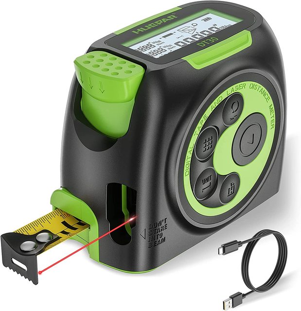 Huepar DT30 Digital Laser Measuring Tape Measure With Measurement LCD Display