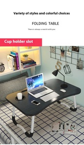 Small Spaces Foldable MDF Laptop <strong>Table</strong> <strong>Computer</strong> Desk for Bedroom Student Dormitory Use - Product Image 5