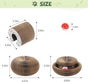 <b>Interactive</b> Magic Foldable Accordion Scratcher Durable Paper Material Bell Ball Set <b>Interactive</b> Magic Organ <b>Cat</b> Smart <b>Cat</b> Ball - Product Image 6