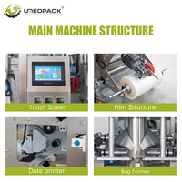 Machine d'emballage verticale automatique de sauces liquides avec pompe à rotor, machine d'emballage VFFS pour sauce chili 15-35 sachets/min
