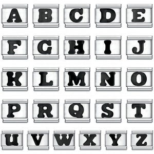 DIY Stainless Steel 26-Letters Italian Charm <b>Bracelet</b> <b>Initials</b> Italy Module <b>Bracelet</b> Free Pattern Mix & Match Gift for Couples - Product Image 3