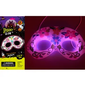 Warna-warni Halloween novelty neon menyala dalam gelap masker pesta dekorasi hadiah anak
