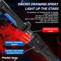 Espray de humo que brilla con luz láser, espada de juguete, sable de luz que brilla intensamente, juego de rol seguro, arma, juguetes, espada de juguete para niños