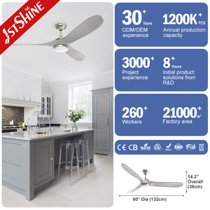 1stshine Led Ventilador de techo Tamaño grande Ahorro de espacio 60 pulgadas Alto volumen de aire Orient Ventilador de techo con luz LED - Product Image 3