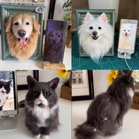 Dropshipping kustom hewan peliharaan Felt 3D patung liontin kulit anjing kucing potret dipersonalisasi ornamen figur hewan peliharaan untuk pecinta anjing