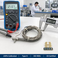 Thermocouple à broches HUADONG disponible avec deux options de câblage : blindage en polyimide et blindage en fibre de verre K/E/J