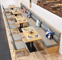 Usine Foshan Bois Massif Western Restaurant Café Dessert Boutique Restaurant Restaurant Mur Booth Canapé Table et Chaise Combinaison