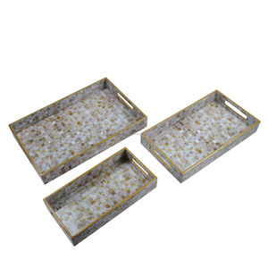 Bandejas de lujo para servir hechas a mano modernas, diseño de acabado impreso, lo mejor para servir comida, bebida, bandeja para el hogar de madera Natural, decoraciones - Product Image 2