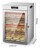 Meilleur Séchoir Alimentaire Commercial 18 Plateaux, Version Tactile en Acier Inoxydable, Pour Fruits et Viandes, Prix Abordable