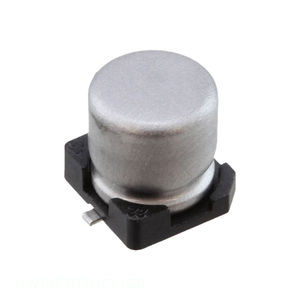 ตัวเก็บประจุแบบ SMD ยี่ห้อ Manufacturer Channel 3.3 ยูเอฟ แบบติดบนพื้นผิว UWP1E3R3MCL1GB  อะลูมิเนียม 3.3 ยูเอฟ 20% 25 โวลต์ - Product Image 1