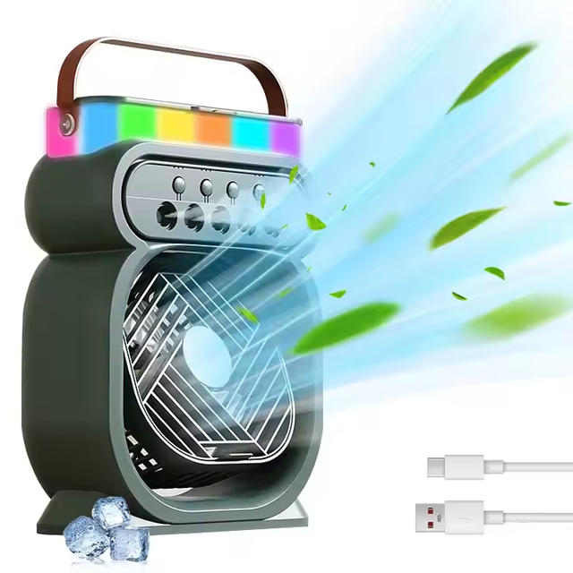 Mist Fan Portable Air Cooler 450ml Water Tank Evaporative Air Conditioner Personal Cooling Fan for Home Bedroom Office Tent