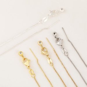 Chaîne de boîte réglable plaquée or véritable 18 carats pour petit pendentif, fabrication de bijoux, vente en gros - Product Image 2