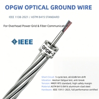Cable de tierra de fibra óptica modular OPGW de tubo suelto trenzado Wolf para proyectos de alta tensión