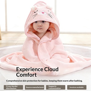 Ensemble <span class=keywords><strong>de</strong></span> serviettes <span class=keywords><strong>de</strong></span> <span class=keywords><strong>bain</strong></span> et <span class=keywords><strong>de</strong></span> débarbouillettes pour bébé CandyHome, motif animal, hypoallergénique, ultra absorbant, doux et mignon, cadeau pour nouveau-né, pour garçons et filles - Product Image 5