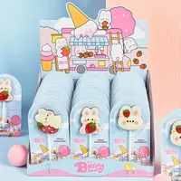 Sucette au chocolat blanc Lapin Fraise de Pâques 10g – Snack de grande valeur – Coffret cadeau de fêtes (Beurre de cacao, Durée de conservation 365 jours)