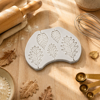 DMERI Moule en silicone écologique en forme de feuille, moules à fleurs roses pour fondant, outils de décoration de gâteaux DIY, pour sucre, bonbons, résine, argile, chocolat